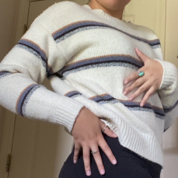 Beige Striped Sweater - Picture 2 of 5